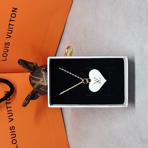Louis Vuitton Jewelry - 🌟AUTHENTIC LV HEART CHARM NECKLACE - W/ 14k Gold dip chain.
